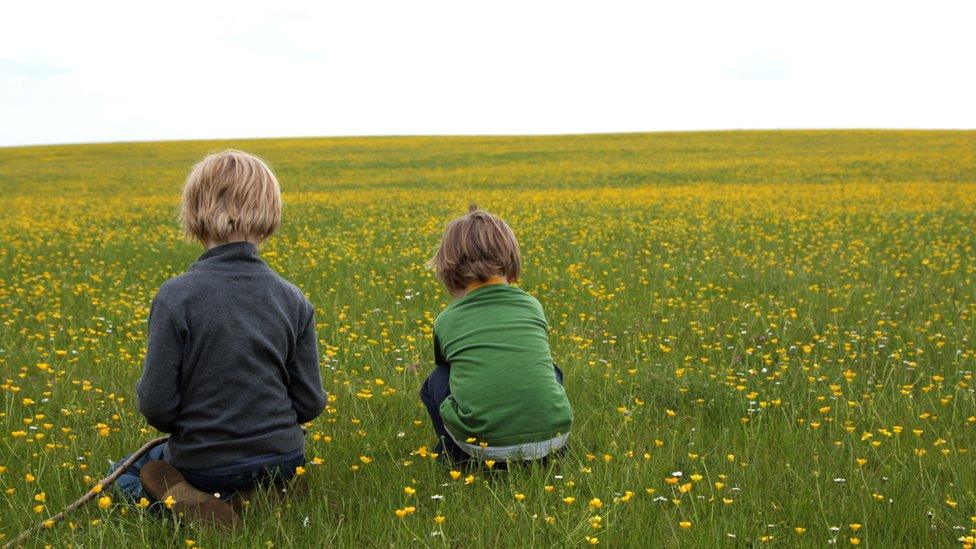 Children in field