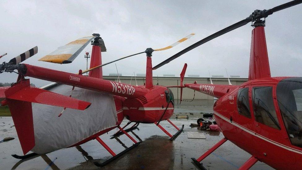 Some serious damage has occurred at Marion County Airport (KMAO) from winds associated with #Florence