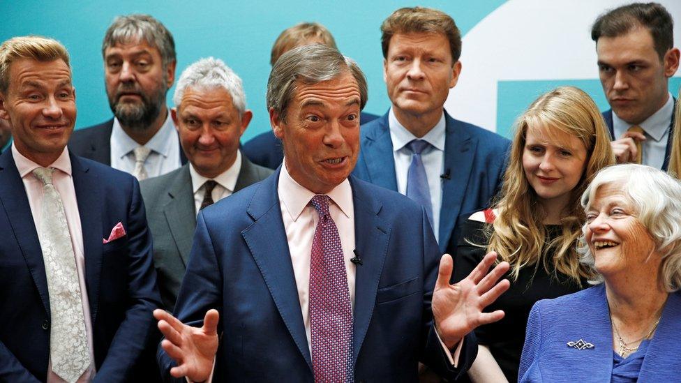 Nigel Farage and the Brexit Party MEPs