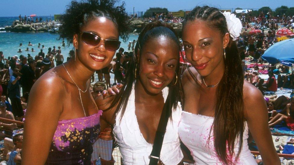 Alesha Dixon, Sabrina Washington, and Su-Elise Nash. Aka "the Mis-Teeq ladies"