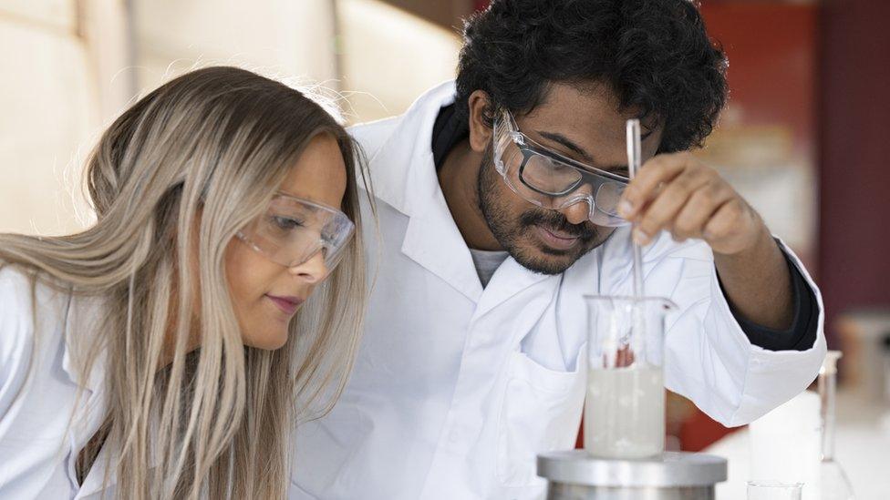 Celine Sandberg (left) with Agoprene researcher