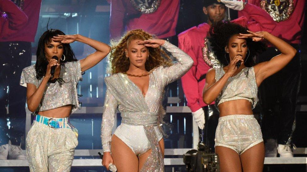 Destiny's Child performing on stage