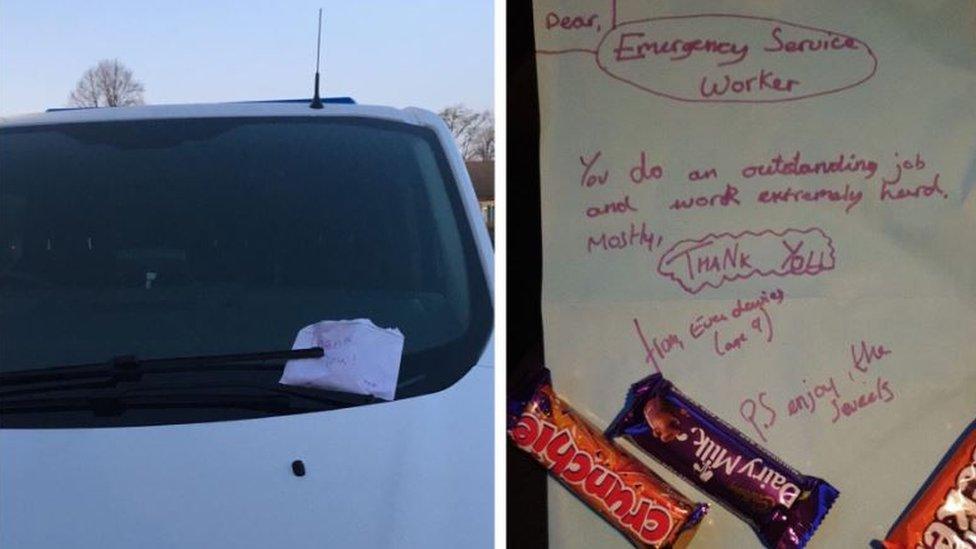 Note left on van