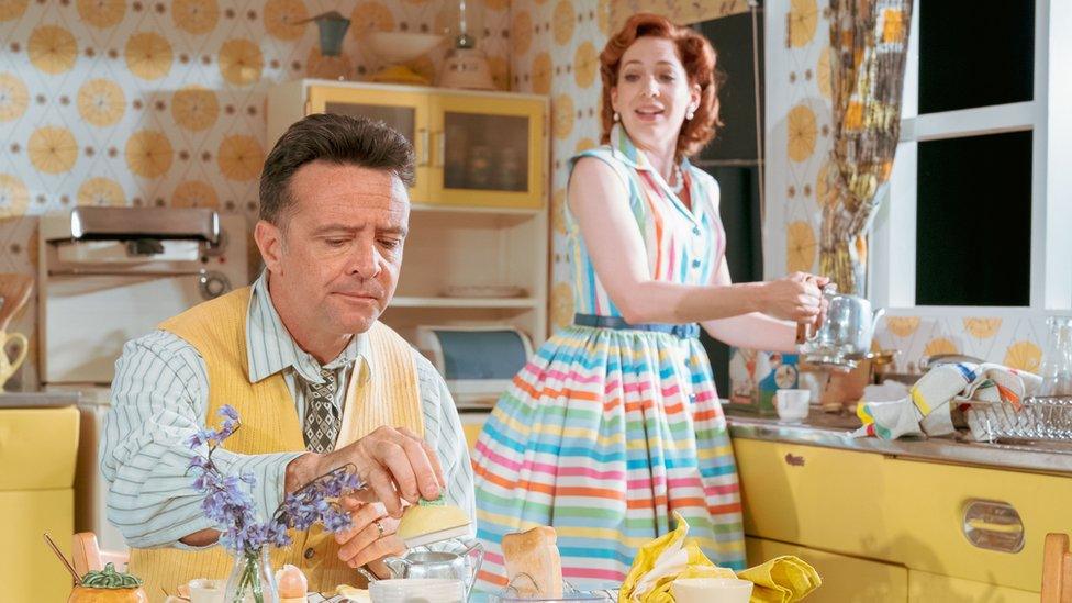 Richard Harrington and Katherine Parkinson in Home, I'm Darling