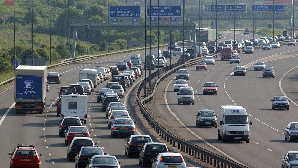 Traffic on the M5 near Bristol