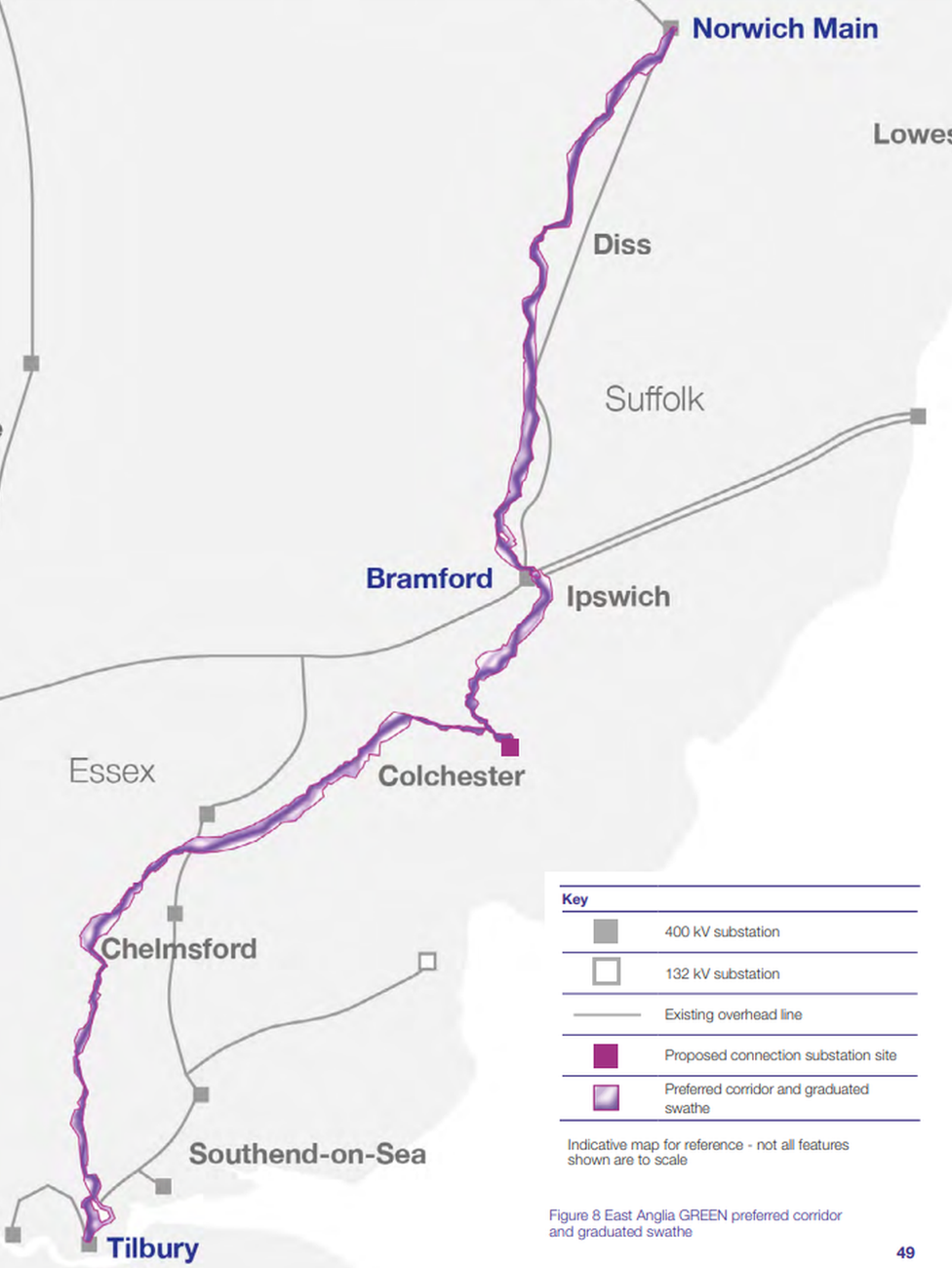 National Grid's proposed pylon route