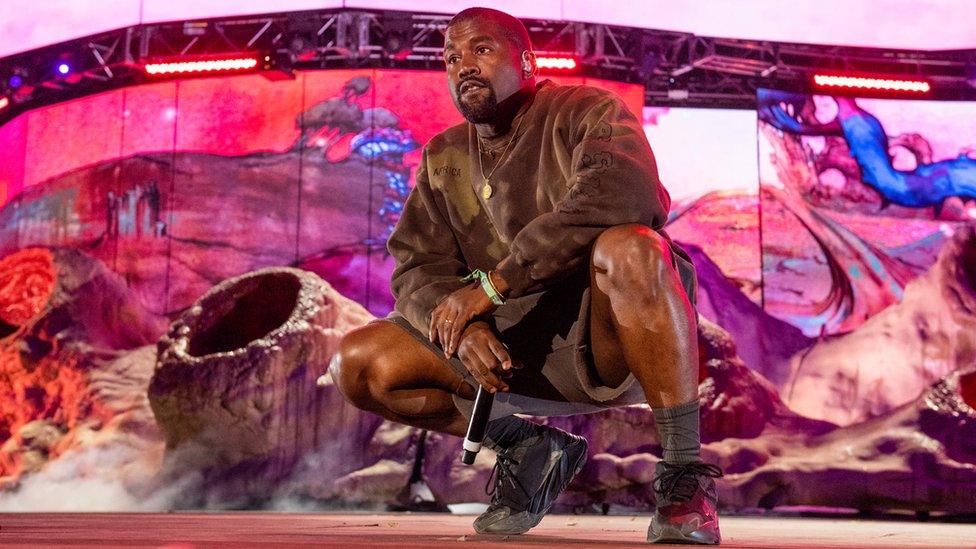 Kanye performing at Coachella