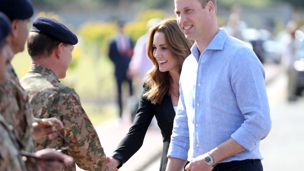 Catherine, Duchess of Cambridge and Prince William, Duke of Cambridge visit an Army Canine Centre, in Islamabad on 18 October 2019