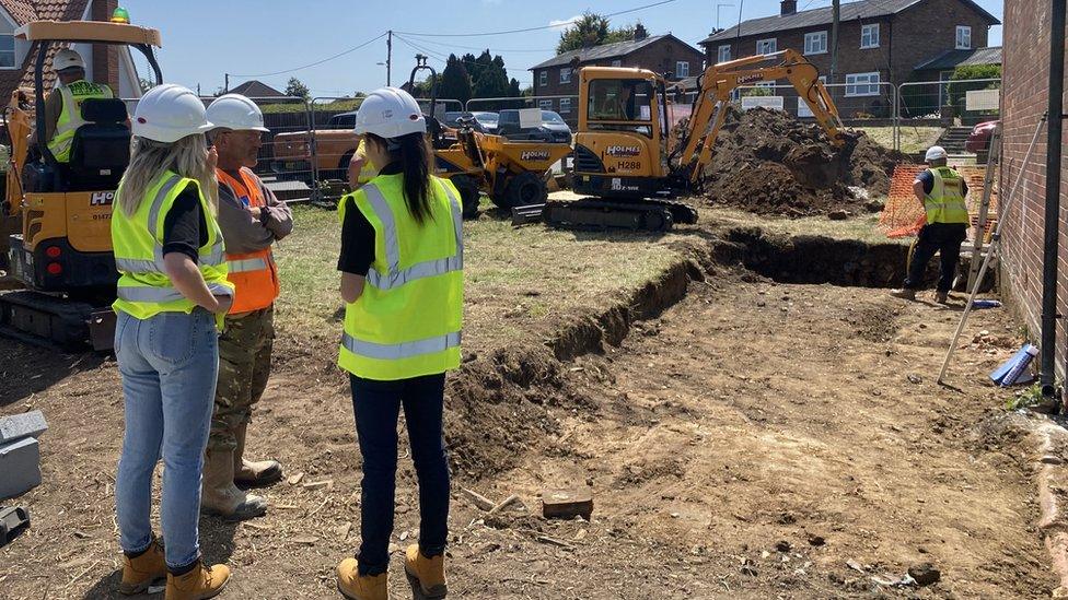 Diggers outside Luke Goold-Hannatt's home