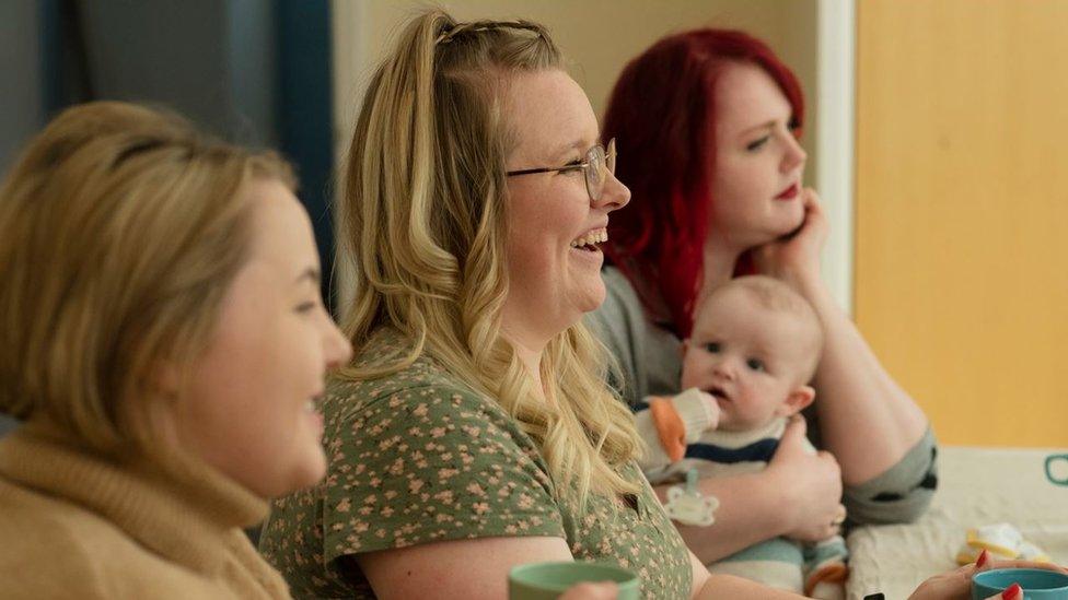 Mums Bethanie and Becca at the support group