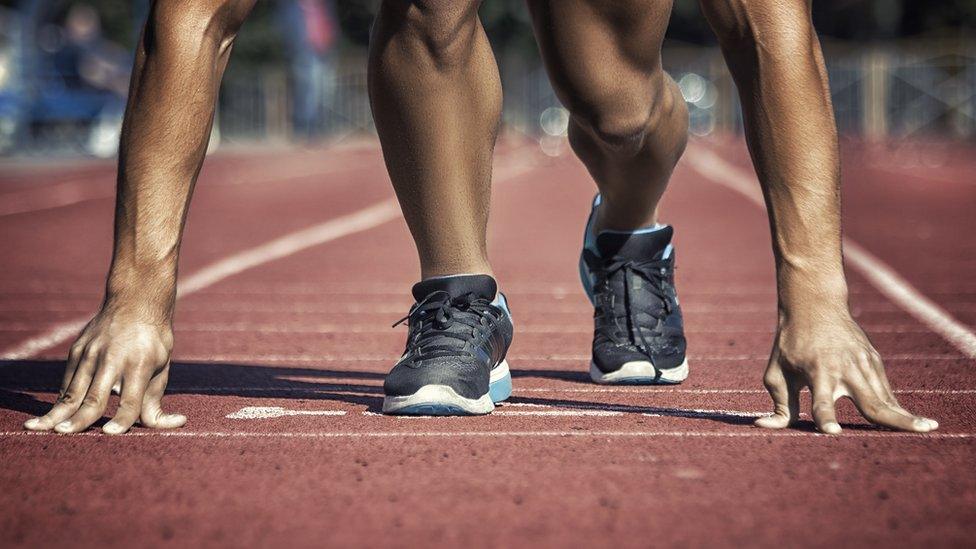 Runner on the starting line