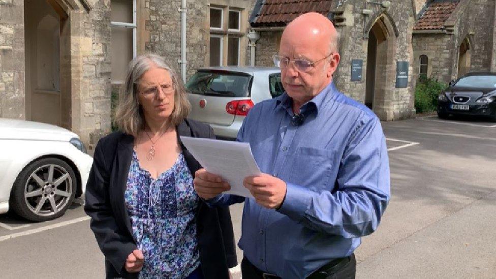 Margaret and Robert Abrahart outside court