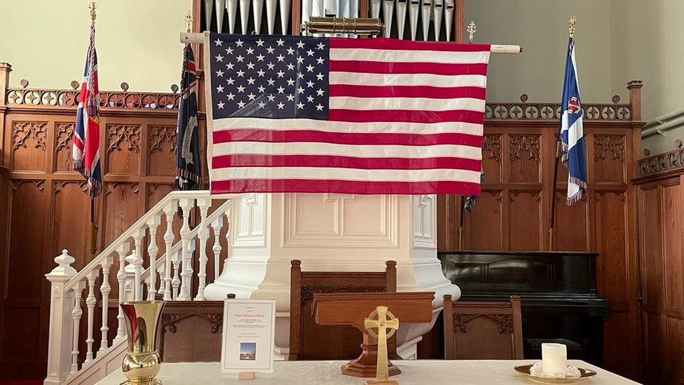 American flag in Northesk Parish Church