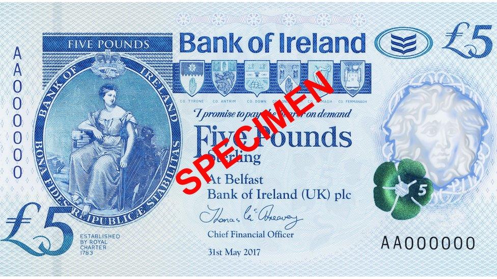 Bank of Ireland - front of £5 note