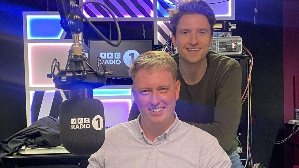 Tom Everall with Greg James