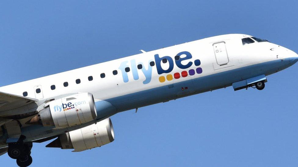 A Flybe aircraft taking off