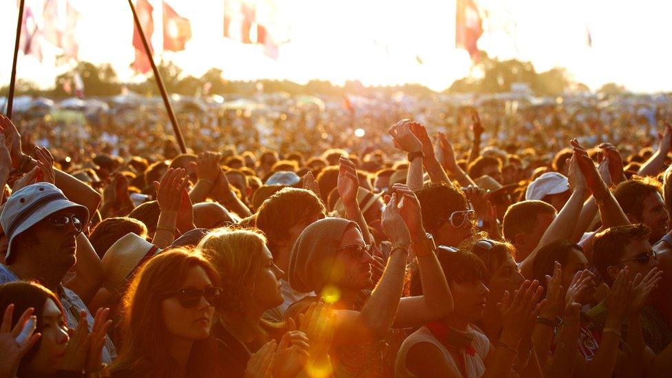 Music festival crowd