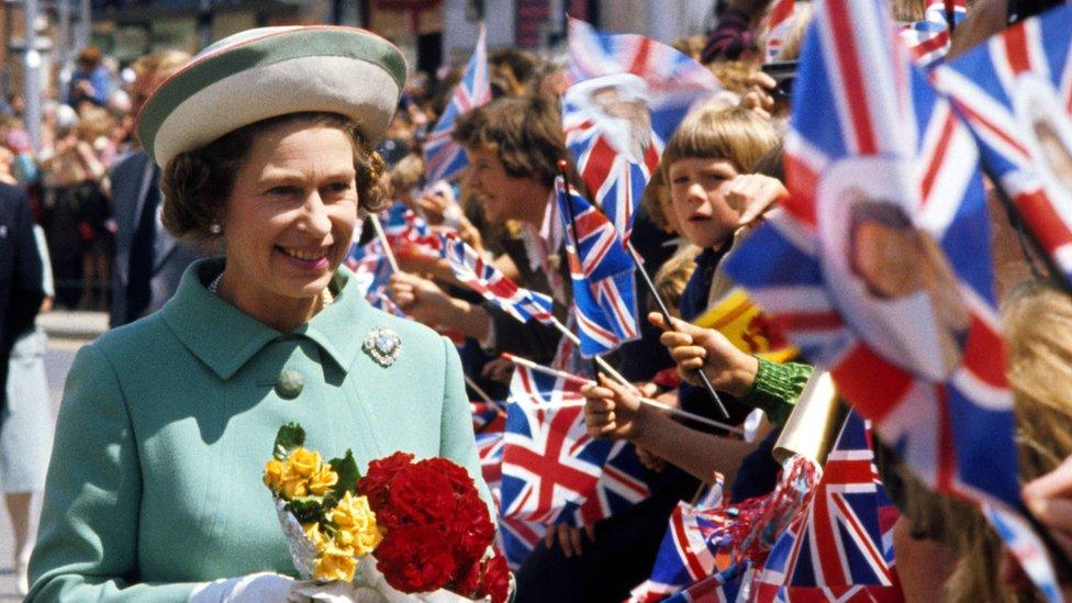 Queen on walkabout during silver jubilee