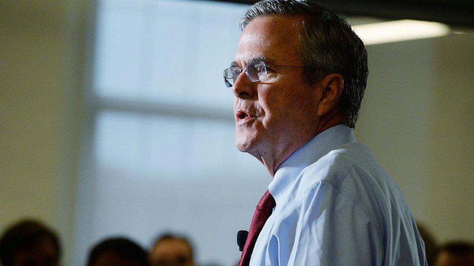 Former Florida Governor Jeb Bush speaks in New Hampshire.