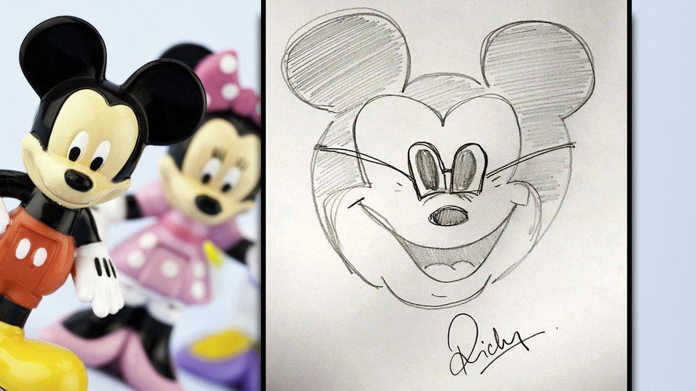 Ricky's drawing of Mickey