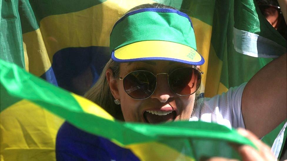 Fan of Bolsonaro at a rally