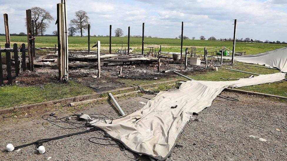 Fire at The White Horse, Tea Green