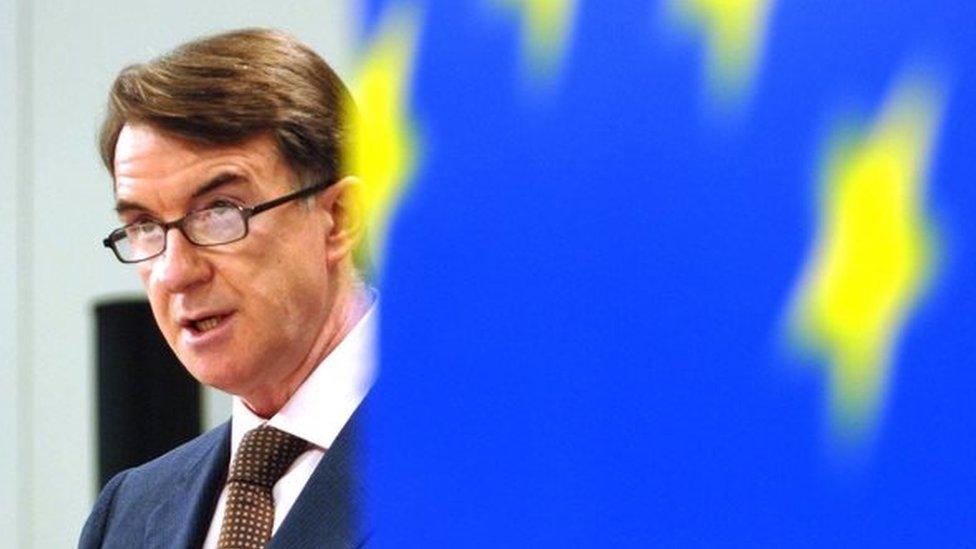 Lord Mandelson in his EU commissioner days in 2005