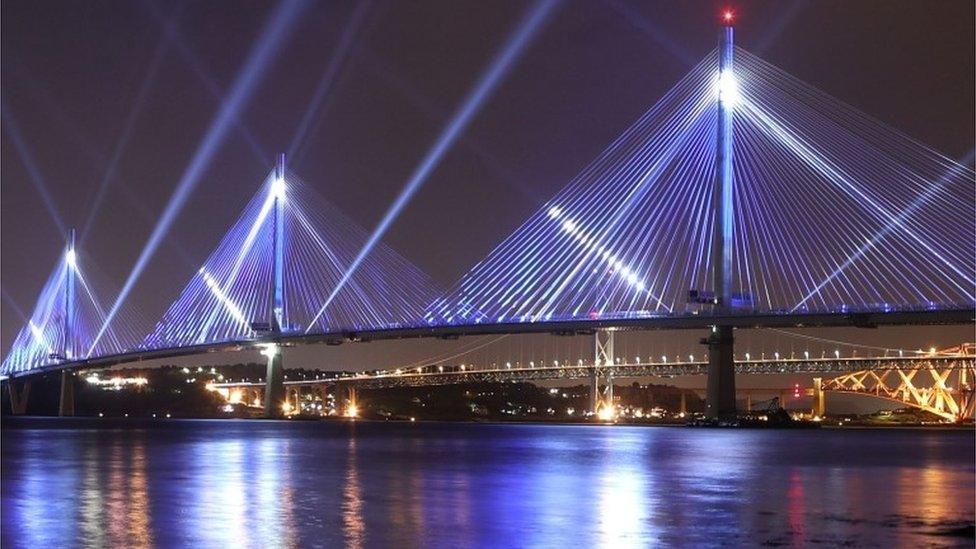 Queesnferry Crossing lit up