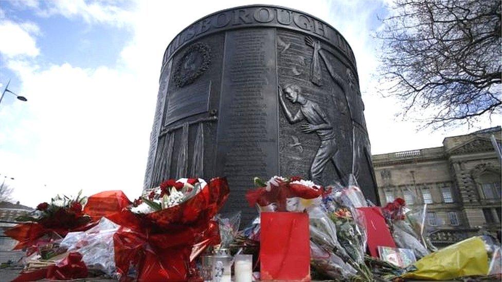 The memorial to the Hillsborough disaster victims, Liverpool