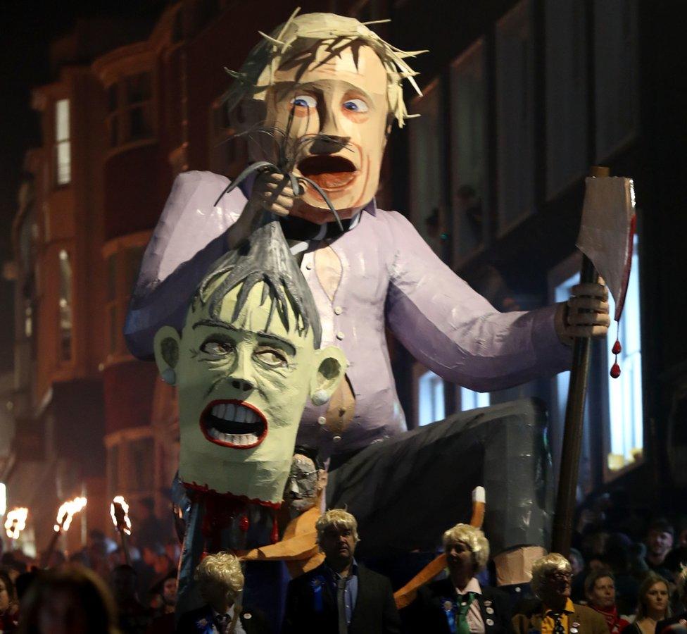 Boris Johnson effigy