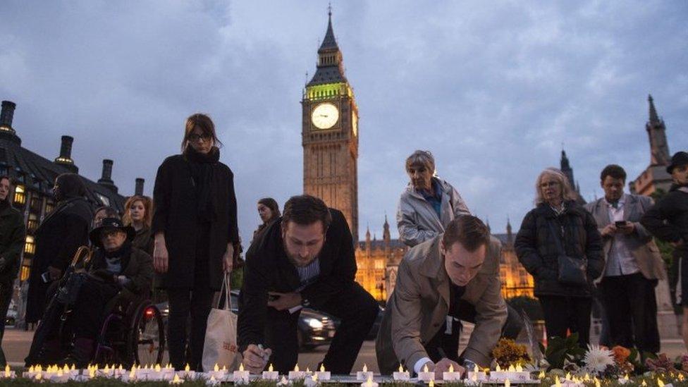 Members of the public in Parliament Square