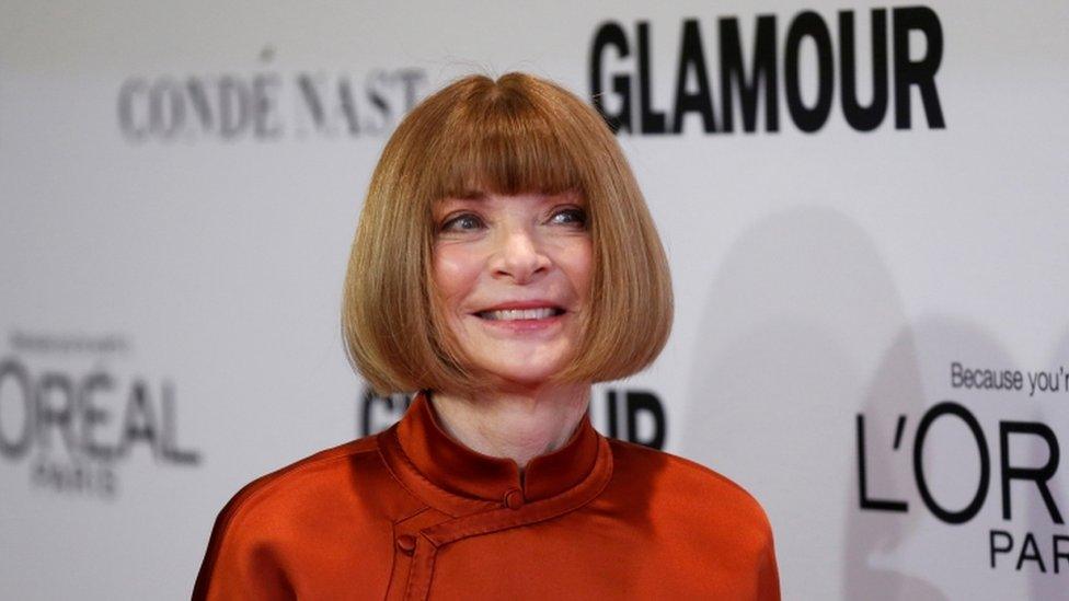 Editor in Chief of Vogue Anna Wintour poses at the Glamour Women of the Year Awards in Los Angeles, California U.S., November 14, 2016.