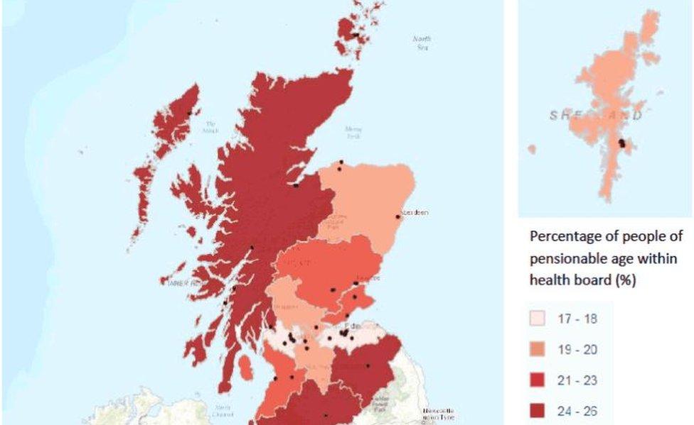 Government map with Shetland in a box