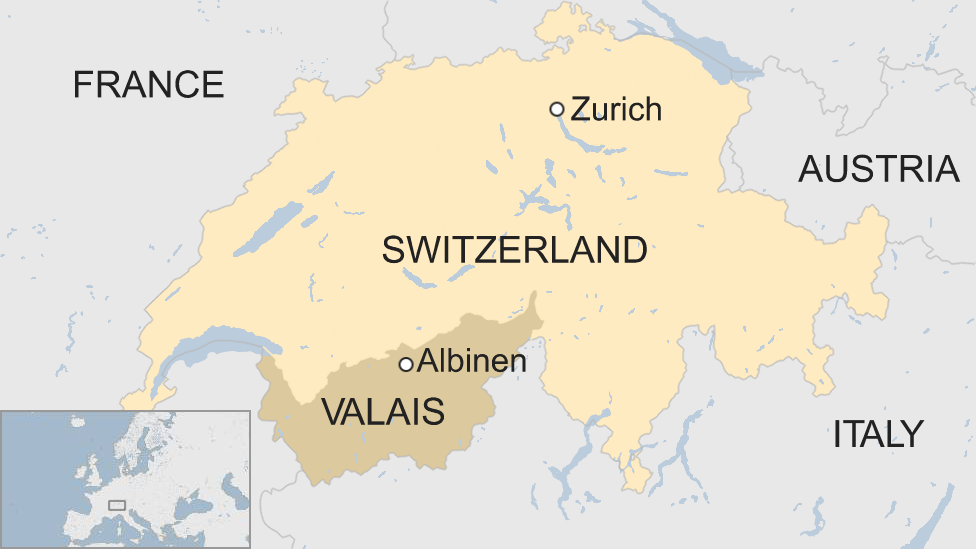 A BBC map of Albinen in Switzerland