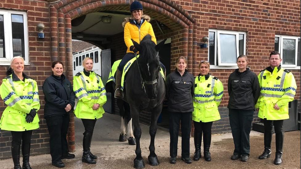 Dianne Oxberry with Merseyside Police's mounted section