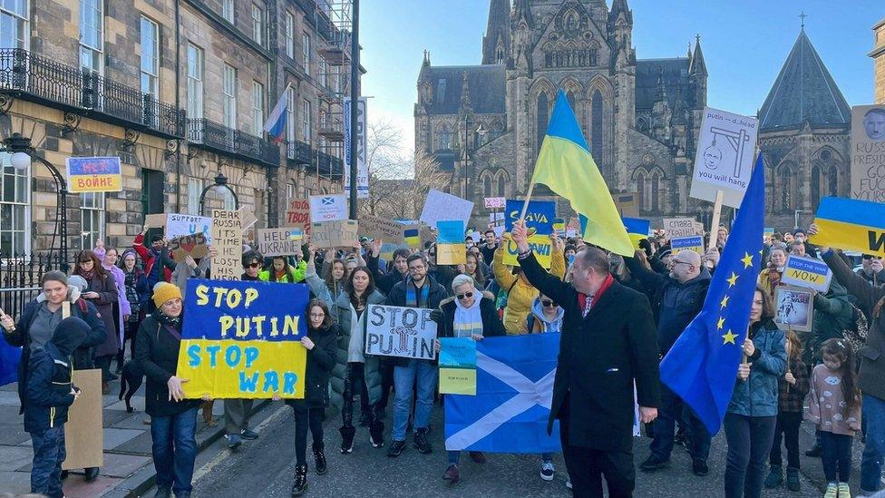 Ukraine protest in Edinburgh