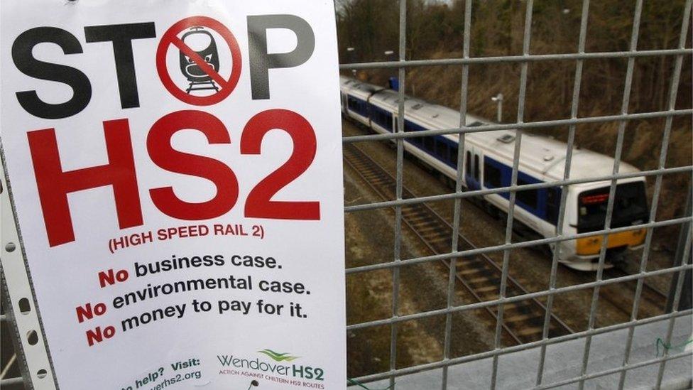 HS2 protest banner