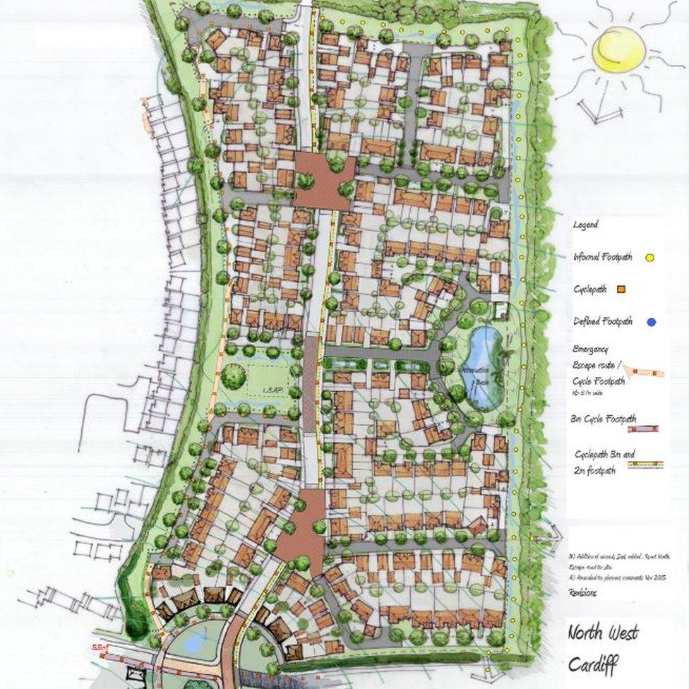 Plans for land south of Pentrebane Road