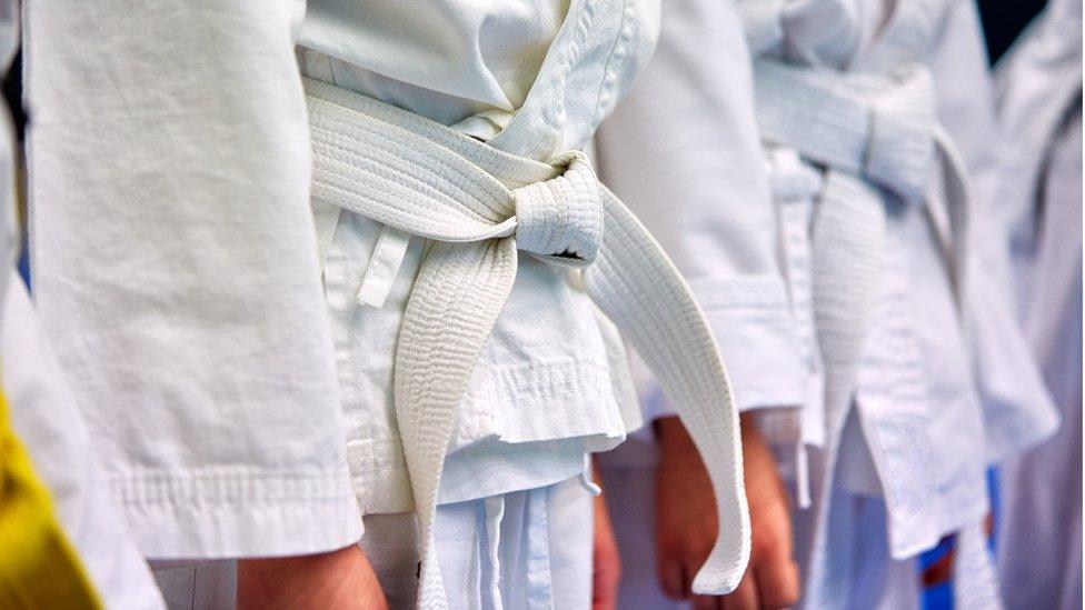 Children wearing judo dress