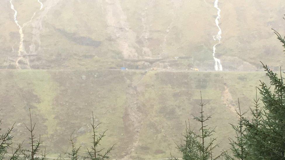 Landslips on A83