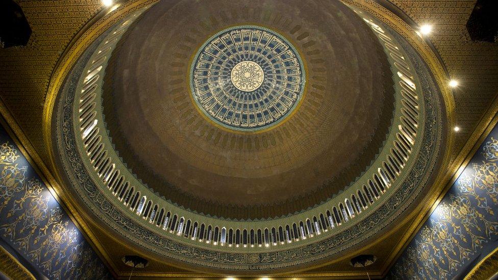 An inside view of Grand Mosque, one of the largest mosques in the Gulf region, in Kuwait City, Kuwait on September 29, 2022.