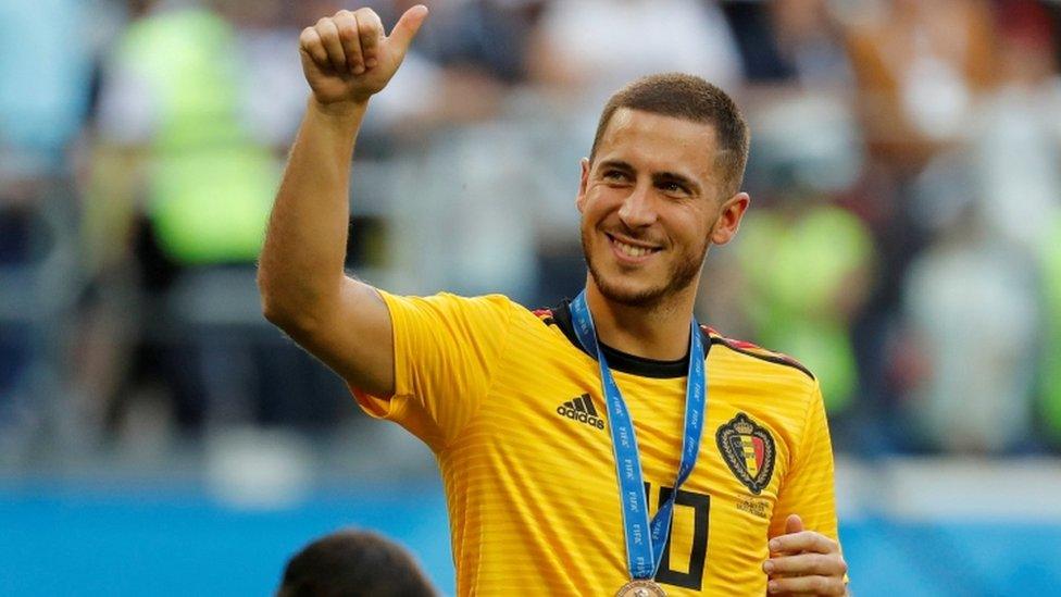 Eden Hazard with his bronze medal