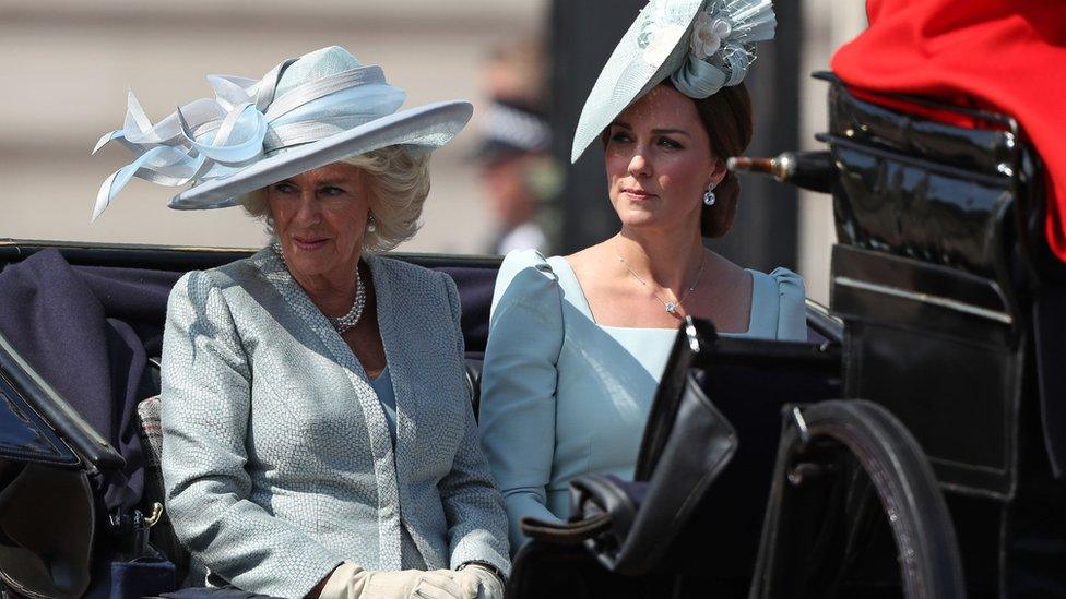 Camilla, the Duchess of Cornwall, and Kate, the Duchess of Cambridge