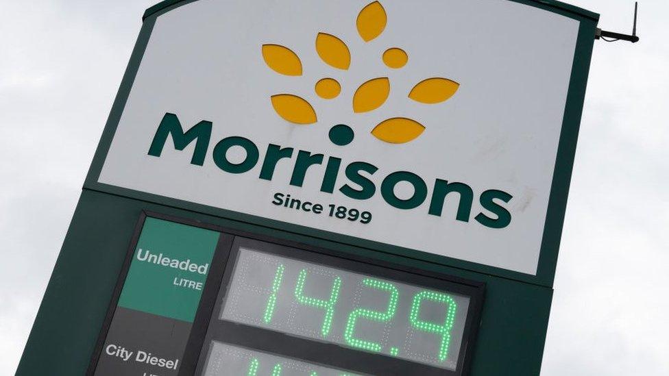 Sign outside a Morrisons petrol station