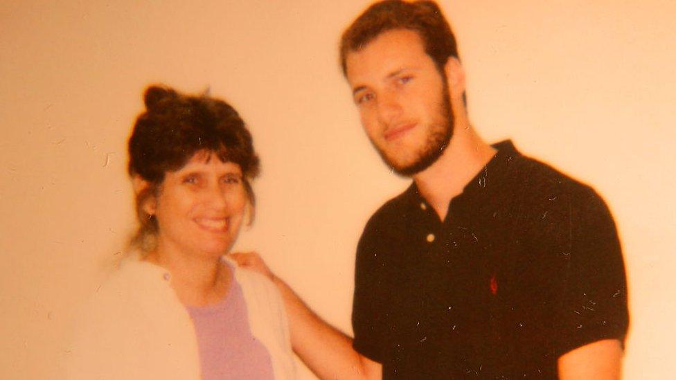 Chesa Boudin and his mother Kathy Boudin in the maximum security prison where she is serving her sentence.