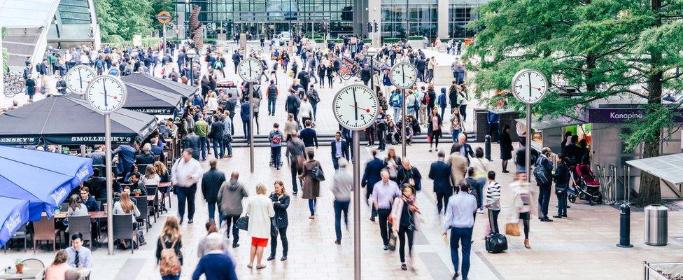 Workers in Canary Wharf