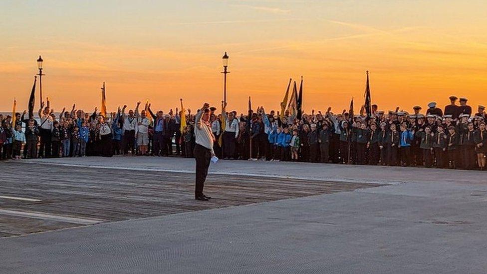 Scout groups on Southend Pier