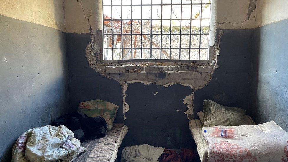 Russian prison cell in Izyum