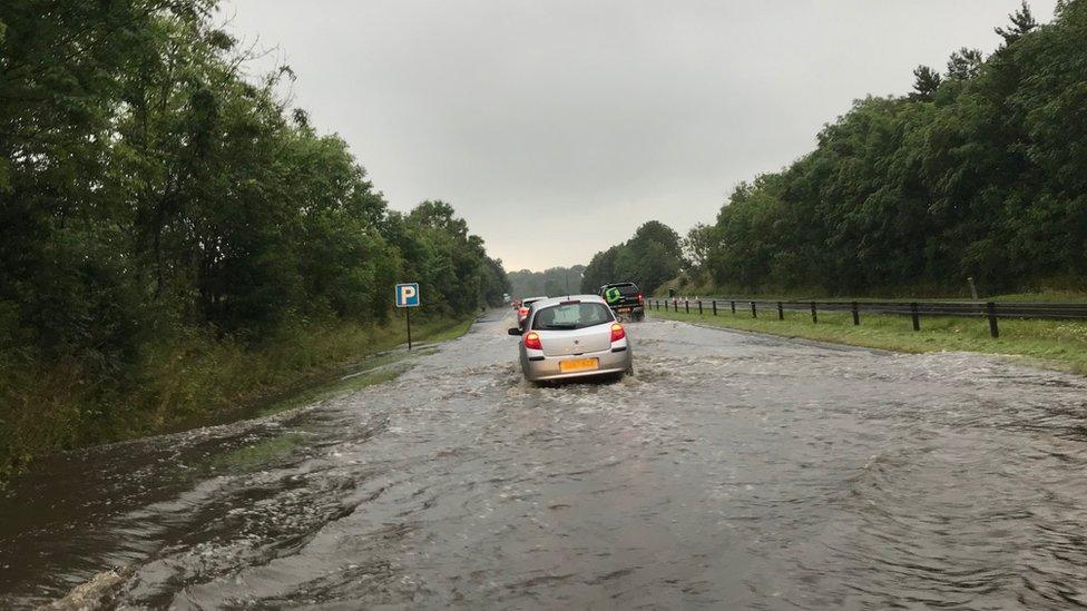 Flooding on A77