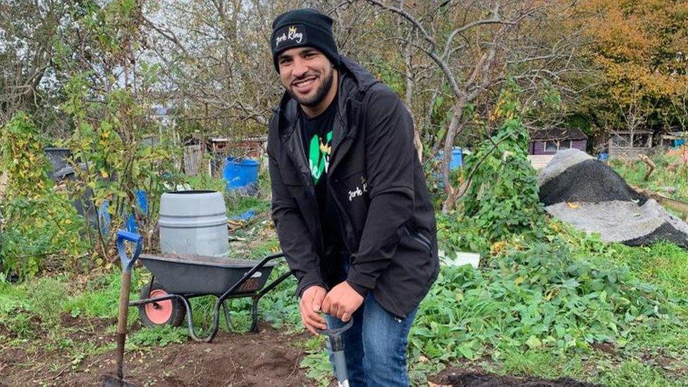 Allotment holder Ashley Burrowes